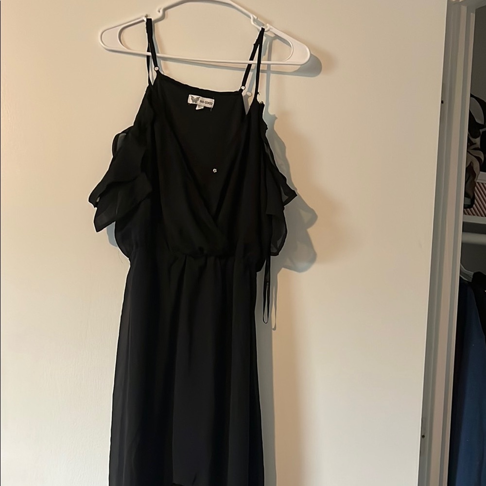 Black Ruched Cut Out Mini Dress
